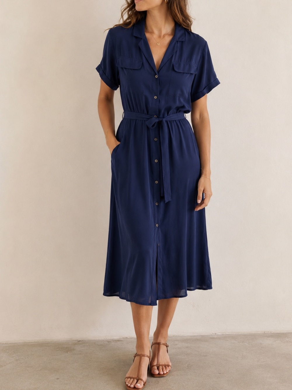 Gerard Darel Paris Blue Cupro Shirt Dress| US 8 (EU 40)| NWOT